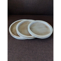 Set tăvi rotunde din lemn 20-23-26 cm