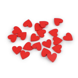 Fa szív 15 mm – piros